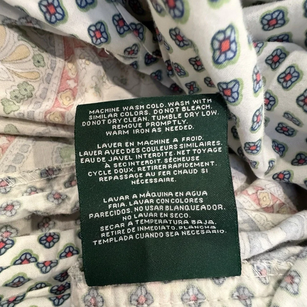 Ralph Lauren Standard Full Queen‎ Set Duvet Cover Shams Paisley Floral Cotton